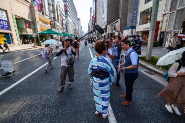 Ginza main street closed for cars on sunday